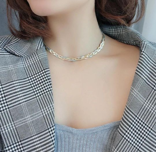 Braided Set of Necklace and Bracelet