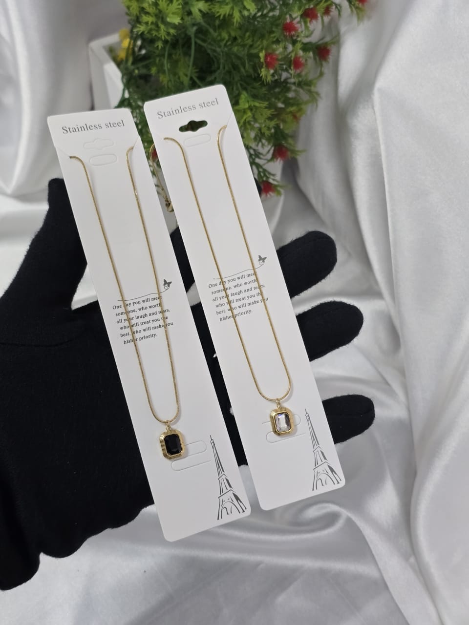 Black square Necklace