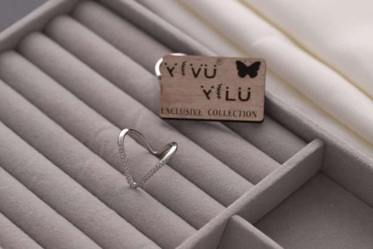 V Shape Silver Ring