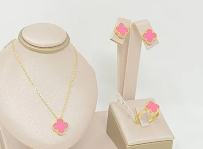 Clover set of Necklace Earings and ring