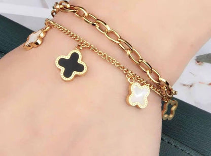 Double layered Clover Leave Bracelet