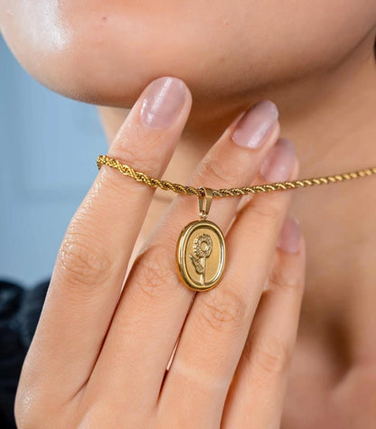 Golden Rose Pendant Necklace