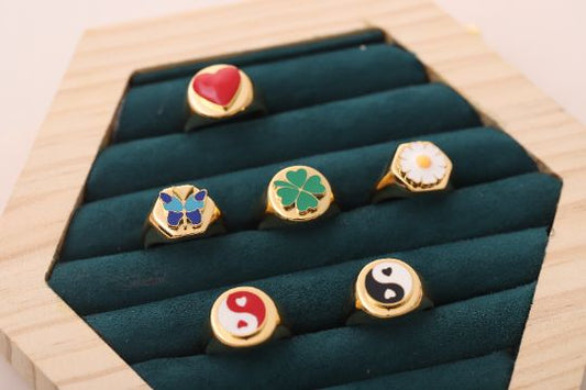 Green Clover Leave Ring