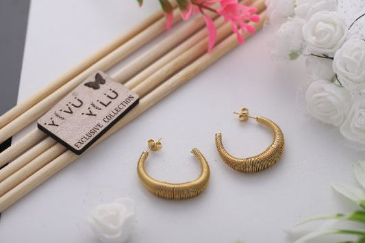 Contemporary Half Hoop Earrings