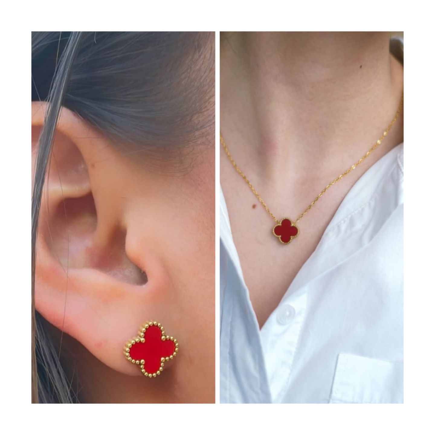 Clover set of Necklace Earings and ring