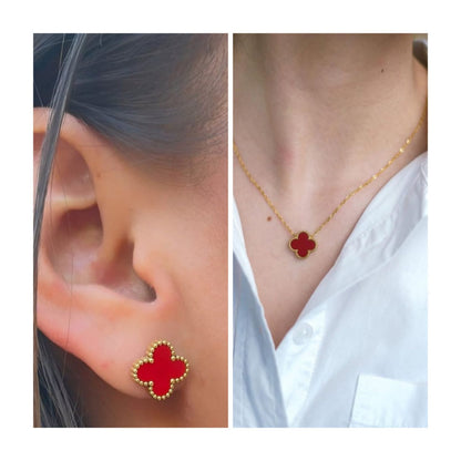 Clover set of Necklace Earings and ring