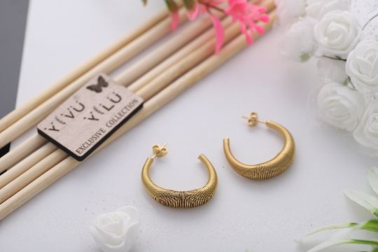 Contemporary Half Hoop Earrings