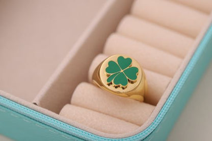 Green Clover Leave Ring